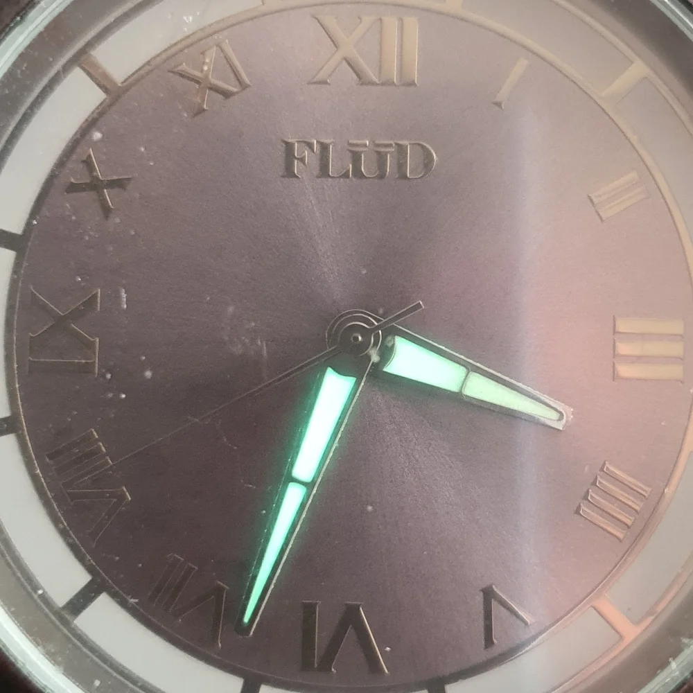 10/$20 Flud Black/Gray Leather Men's Watch